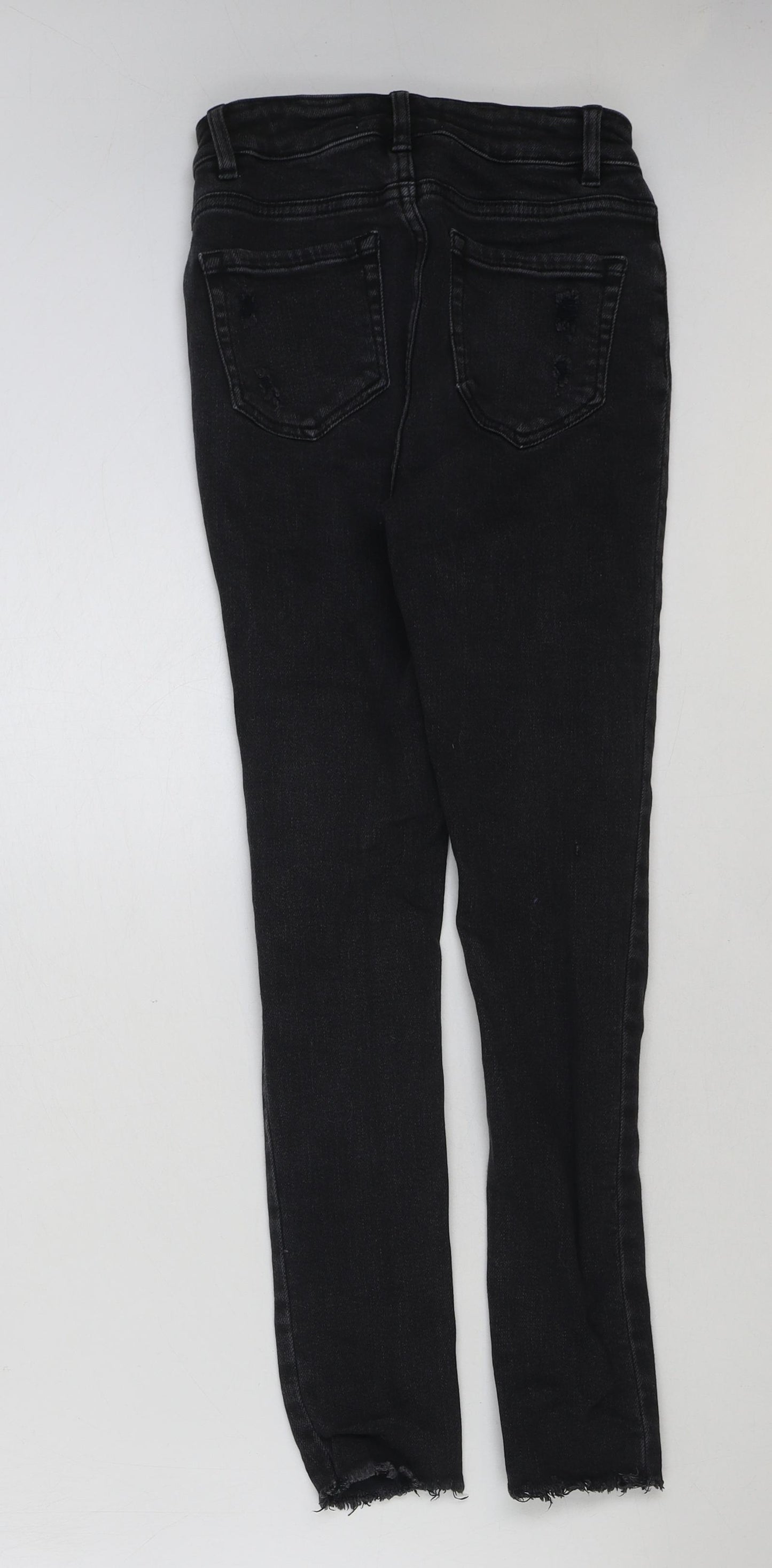 New Look Girls Grey Cotton Skinny Jeans Size 13 Years Regular Button