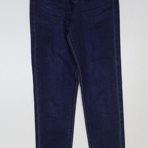 Matalan Girls Blue Cotton Skinny Jeans Size 11 Years Regular Button