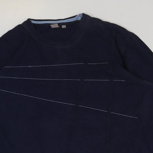 TU Mens Blue Polyester Pullover Sweatshirt Size L
