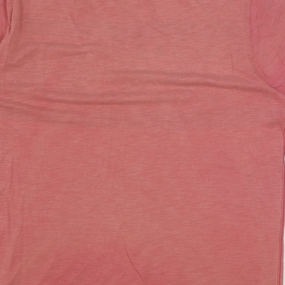 matala Mens Pink Cotton T-Shirt Size L Round Neck