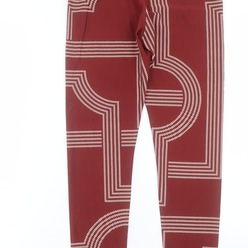 H&M Womens Red Geometric Polyamide Capri Leggings Size L L30 in