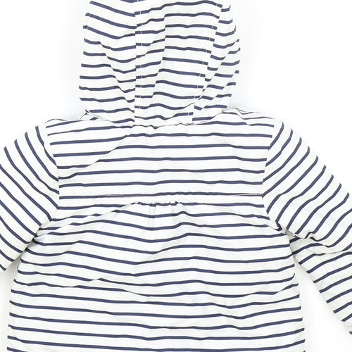George Girls White Striped Rain Coat Coat Size 9-10 Years Button