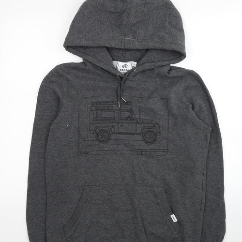 TOG24 Mens Grey Cotton Pullover Hoodie Size S - Truck