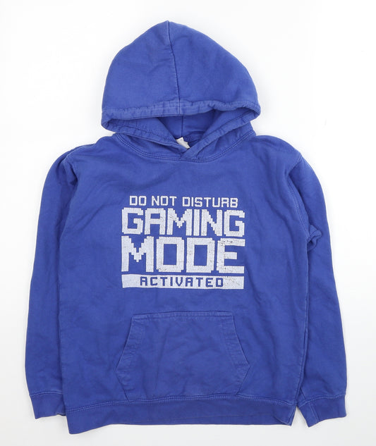 JustHoods Boys Blue Cotton Pullover Hoodie Size 12-13 Years Pullover - Game Mode