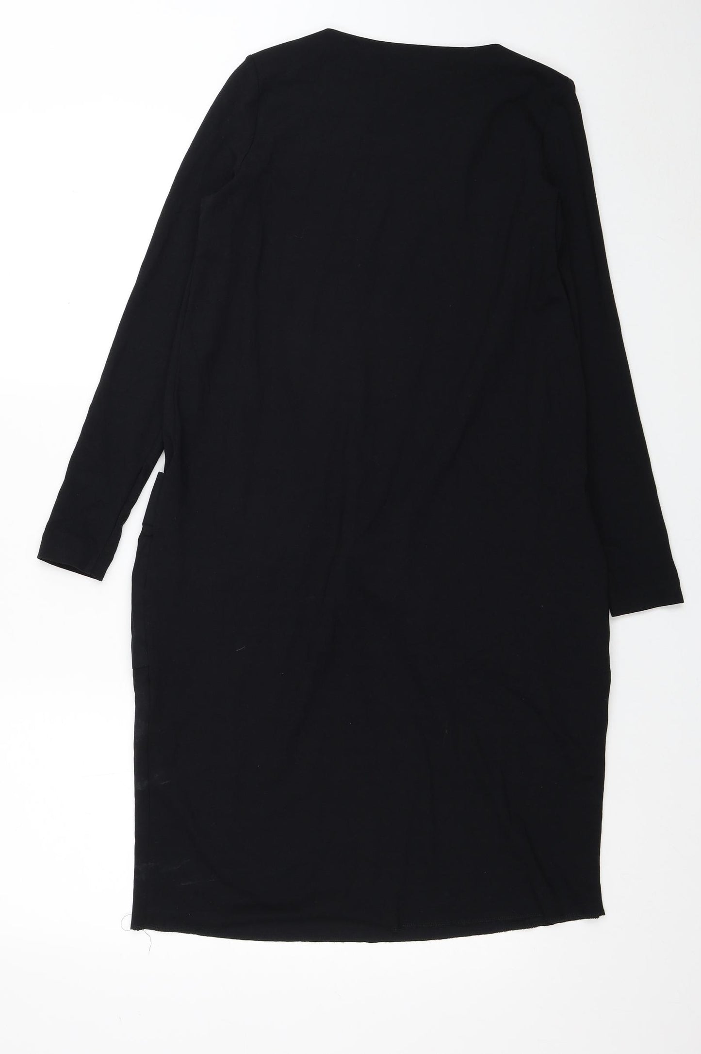 COS Womens Black Viscose Jumper Dress Size XS Round Neck Pullover