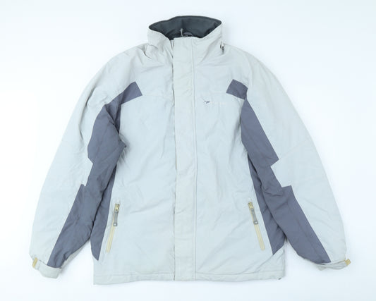 Parallel Mens Grey Rain Coat Coat Size S Zip