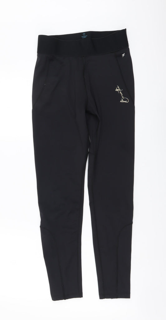 Primark Womens Black Polyester Jogger Leggings Size S L26 in Regular