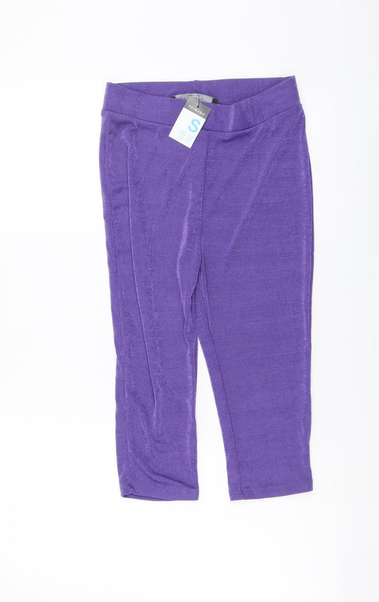 Primark Womens Purple Polyester Cropped Leggings Size S L15 in Regular