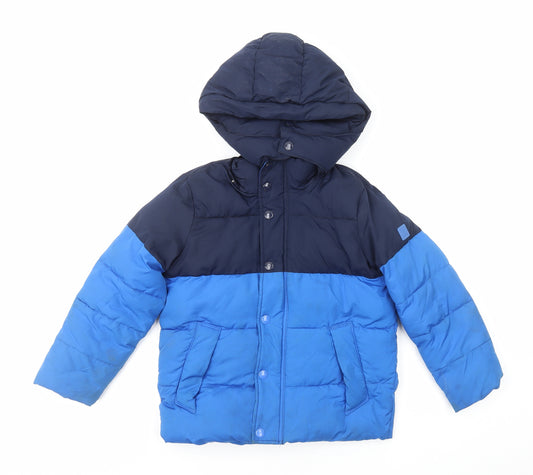 Gap Boys Blue Colourblock Puffer Jacket Coat Size S Zip