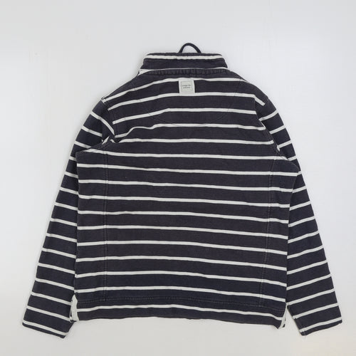 Weird Fish Womens Grey Striped Cotton Pullover Sweatshirt Size 14 Zip