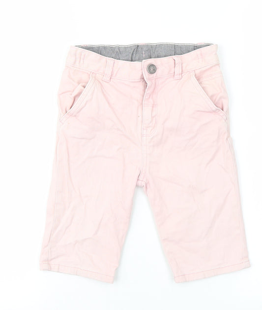 TU Girls Pink Cotton Cargo Trousers Size 7 Years Regular Zip