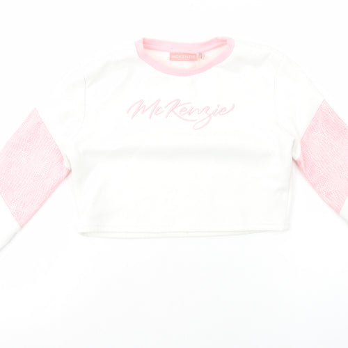McKenzie Girls Pink Colourblock Polyester Pullover Sweatshirt Size 12-13 Years Pullover