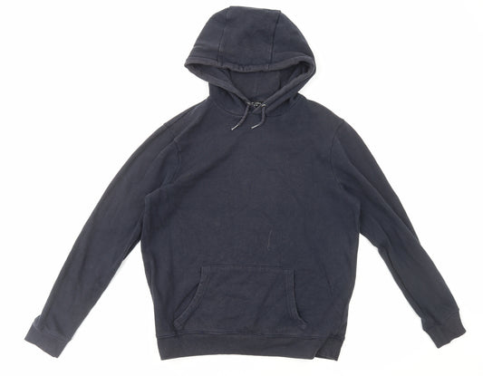 New Look Mens Blue Cotton Pullover Hoodie Size S
