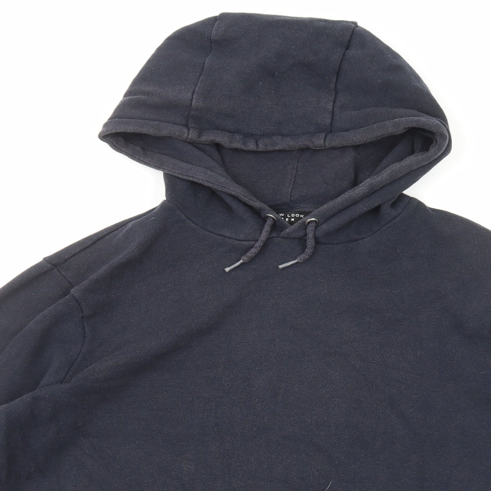New Look Mens Blue Cotton Pullover Hoodie Size S