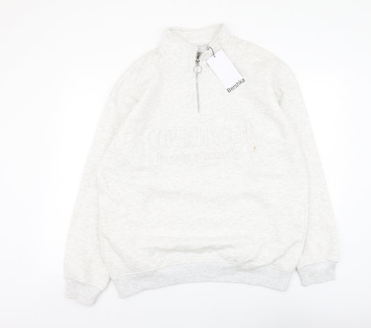 Bershka Mens Grey Cotton Pullover Sweatshirt Size M - Copenhagen
