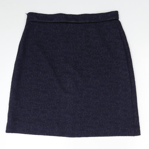 Dickins & Jones Womens Blue Polyester A-Line Skirt Size 14 Zip
