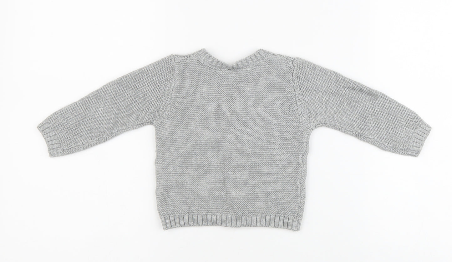 Lupilu Baby Grey 100% Cotton Cardigan Jumper Size 3-6 Months Button