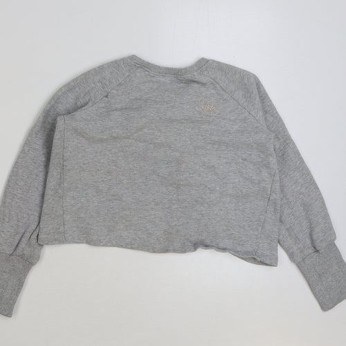 NEXT Girls Grey Cotton Pullover Sweatshirt Size 10 Years Pullover - love