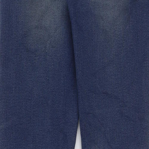 M&Co Girls Blue Cotton Skinny Jeans Size 9-10 Years Regular Button