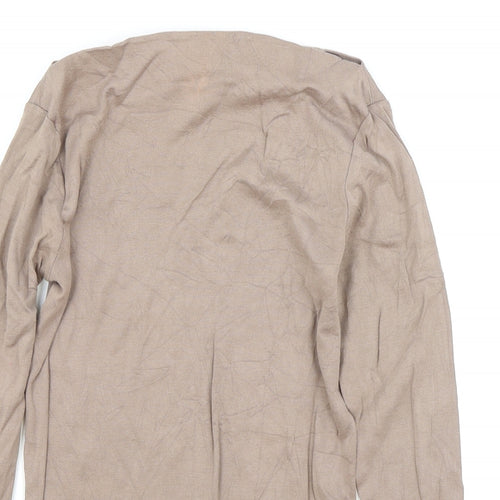 Ralph Lauren Womens Brown 100% Cotton Basic T-Shirt Size S Boat Neck