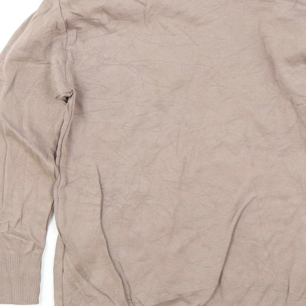 Ralph Lauren Womens Brown 100% Cotton Basic T-Shirt Size S Boat Neck