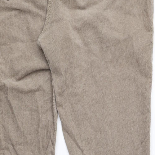 George Mens Brown Cotton Trousers Size 32 in L25 in Regular Button