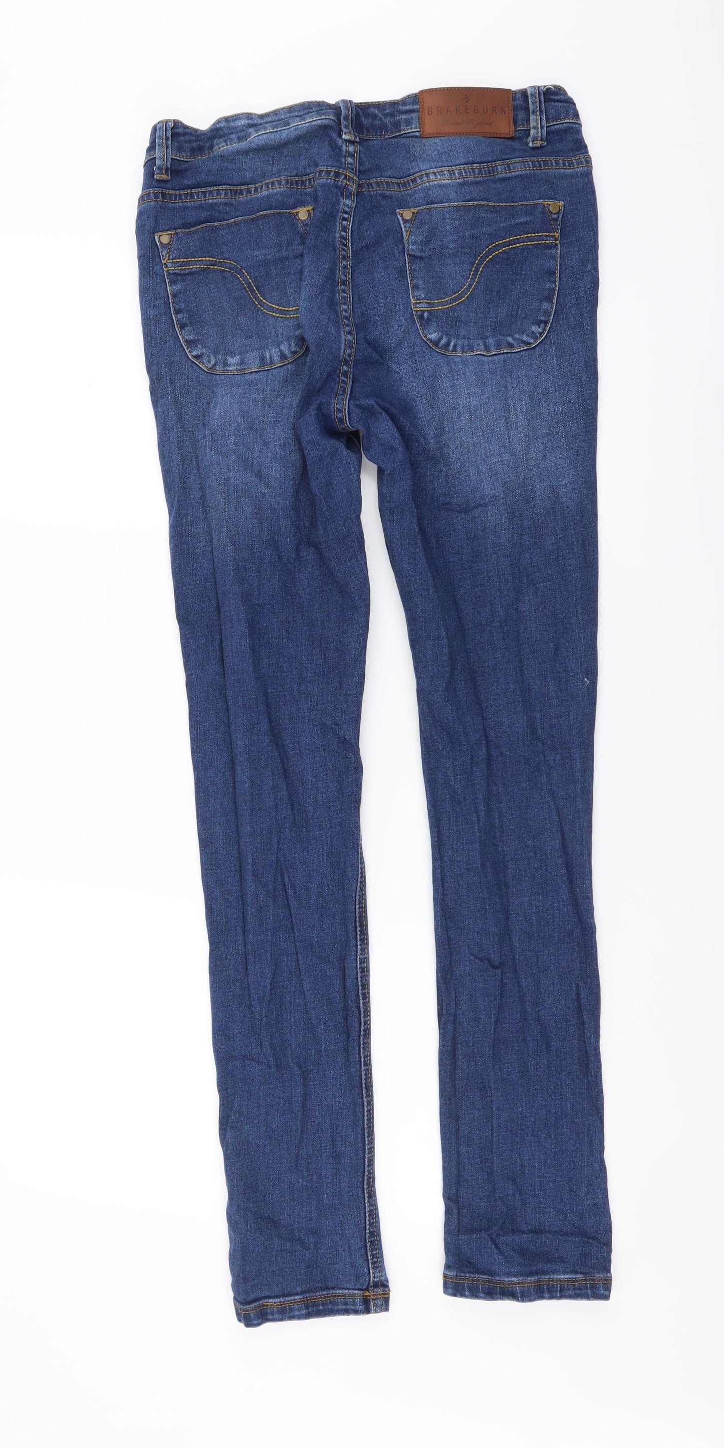 Brakeburn Womens Blue Cotton Skinny Jeans Size 8 L29 in Regular Button