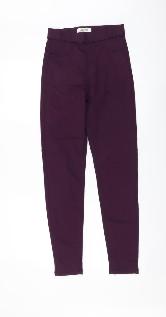 Marks and Spencer Womens Purple Cotton Jegging Leggings Size 6 L27 in