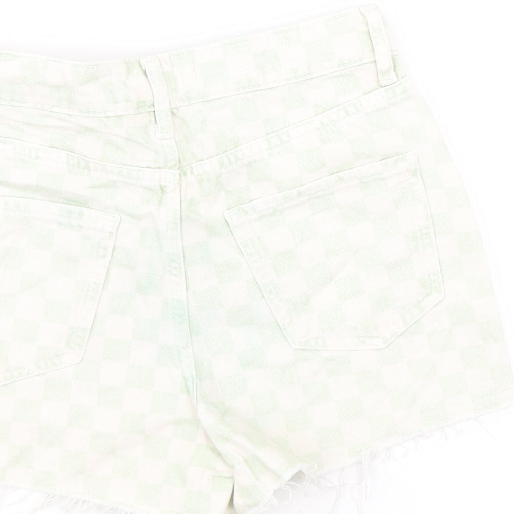 New Look Girls Multicoloured Check Polyester Mom Shorts Size 11 Years L3 in Regular Zip - Raw Hem