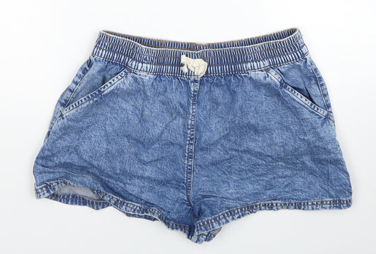 NEXT Girls Blue Cotton Hot Pants Shorts Size 12 Years Regular