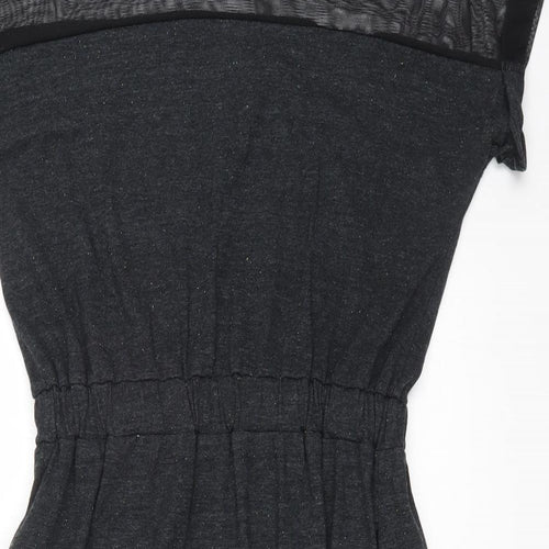 Golddigga Womens Grey Acrylic A-Line Size 10 Round Neck Pullover