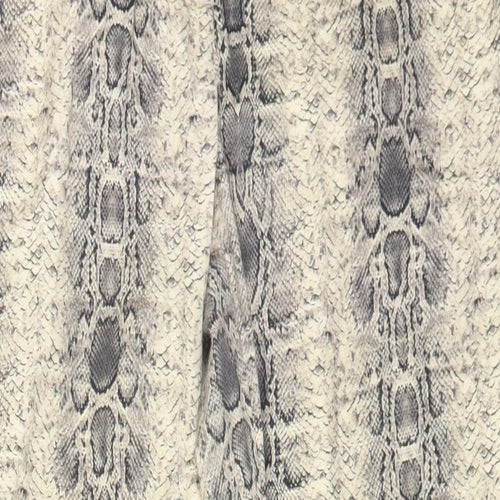 A&G Womens Beige Animal Print Cotton Straight Jeans Size 14 L26 in Regular Zip - Snake Print