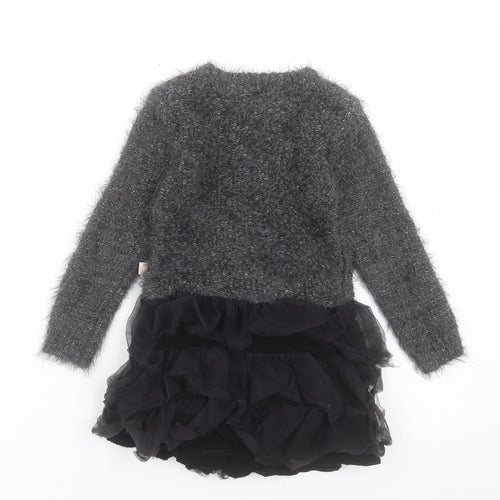 Billieblush Girls Grey Acrylic Jumper Dress Size 3XL Round Neck Pullover