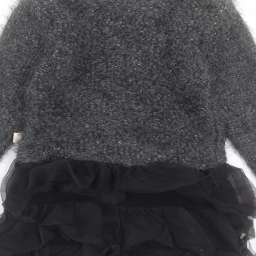 Billieblush Girls Grey Acrylic Jumper Dress Size 3XL Round Neck Pullover
