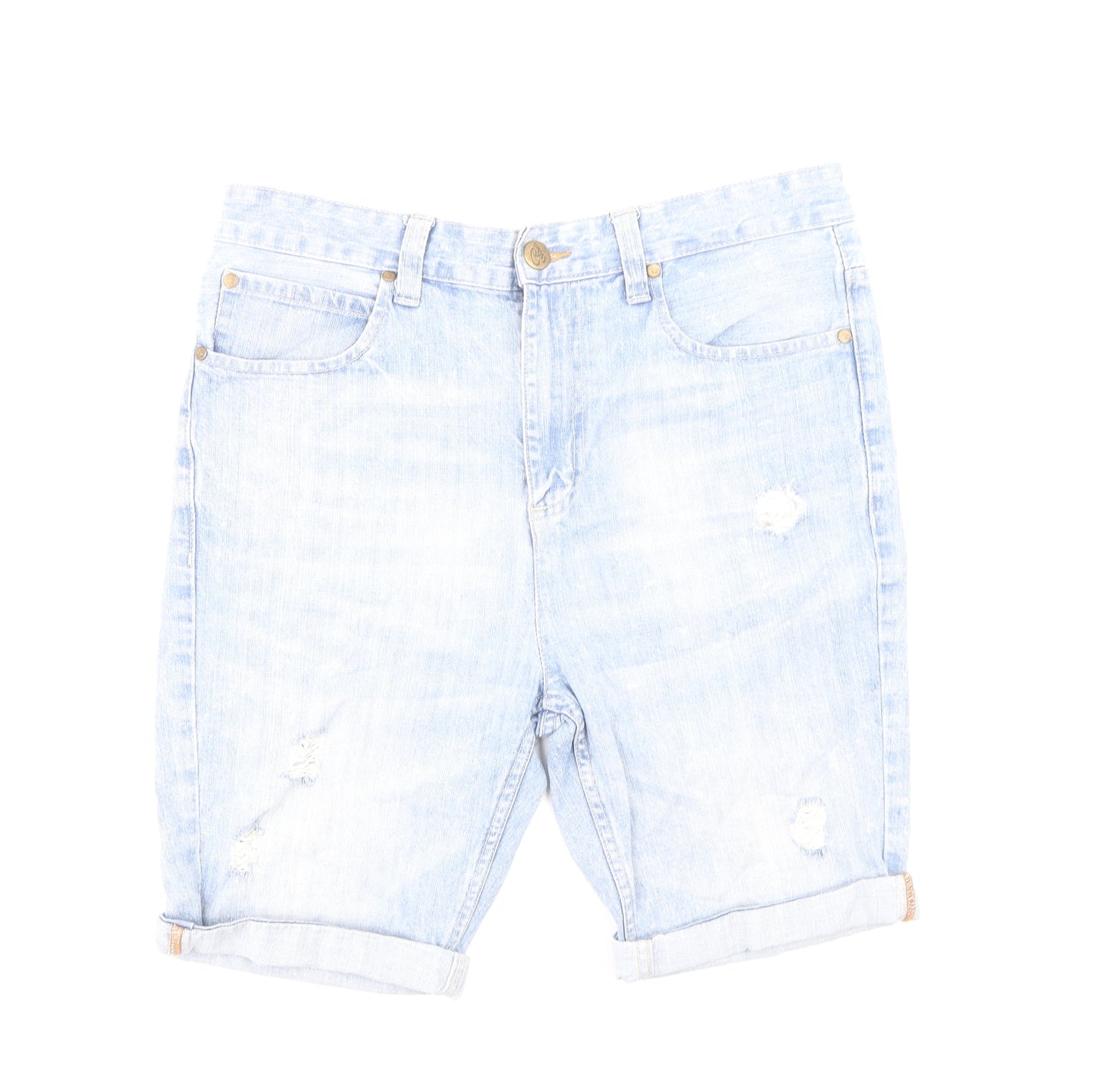 Crosshatch Mens Blue Cotton Bermuda Shorts Size 32 in L9 in Regular Zip