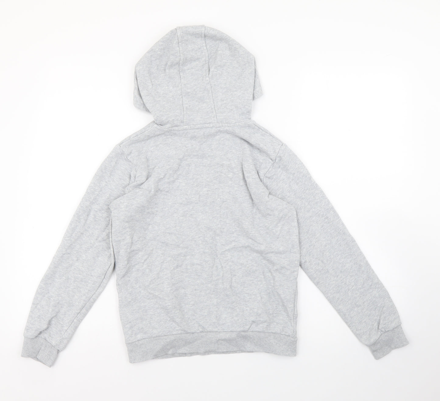 Marks and Spencer Girls Grey Cotton Pullover Hoodie Size 8-9 Years Pullover