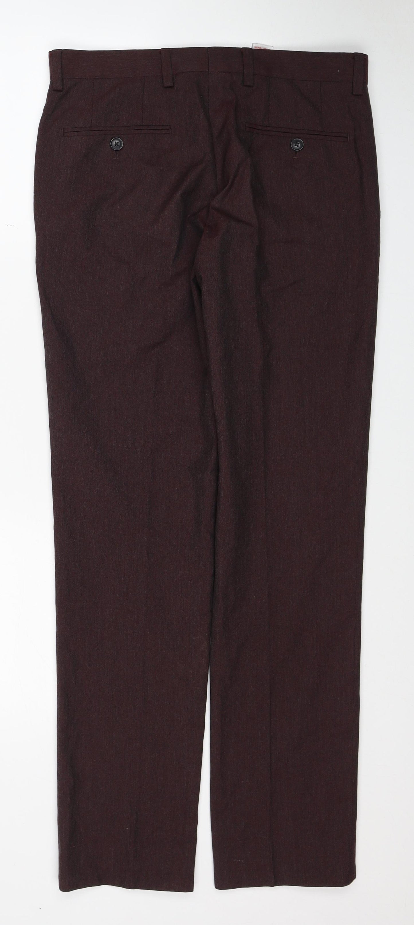 NEXT Mens Red Polyester Dress Pants Trousers Size 30 in L31 in Regular Zip
