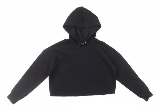 New Look Girls Black Cotton Pullover Hoodie Size 12-13 Years Pullover