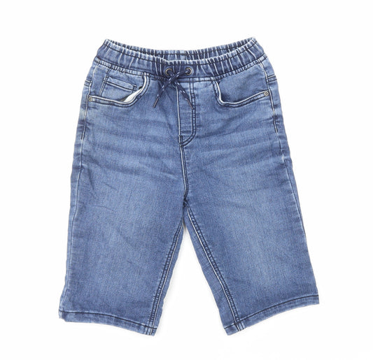 TU Boys Blue Cotton Straight Jeans Size 10 Years Regular Drawstring
