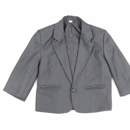 Preworn Boys Grey Jacket Blazer Size 2 Years Button