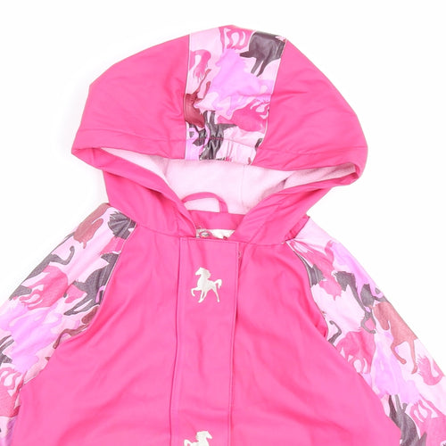 Lupilu Girls Pink Geometric Windbreaker Jacket Size 2 Years Zip - Unicorn