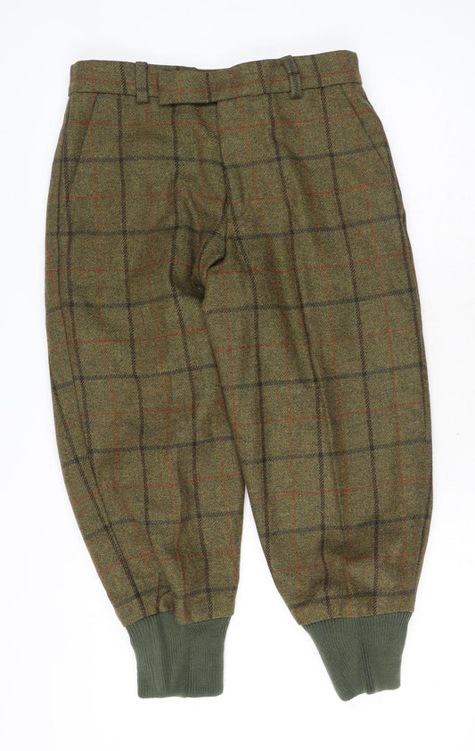 Northallerton Countrywear Mens Green Plaid Cotton Trousers Size 32 in L25 in Regular Hook & Eye