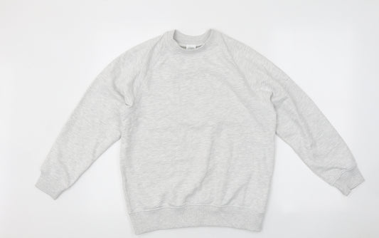 Zara Girls Grey Round Neck Cotton Pullover Jumper Size 11-12 Years Pullover