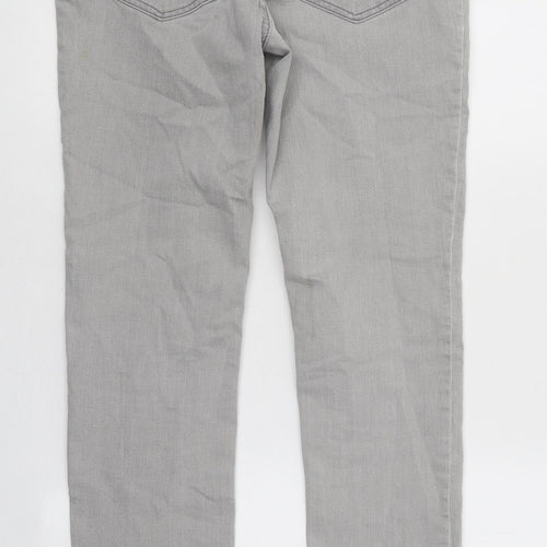 H&M Girls Grey 100% Cotton Skinny Jeans Size 13-14 Years L28 in Regular Zip