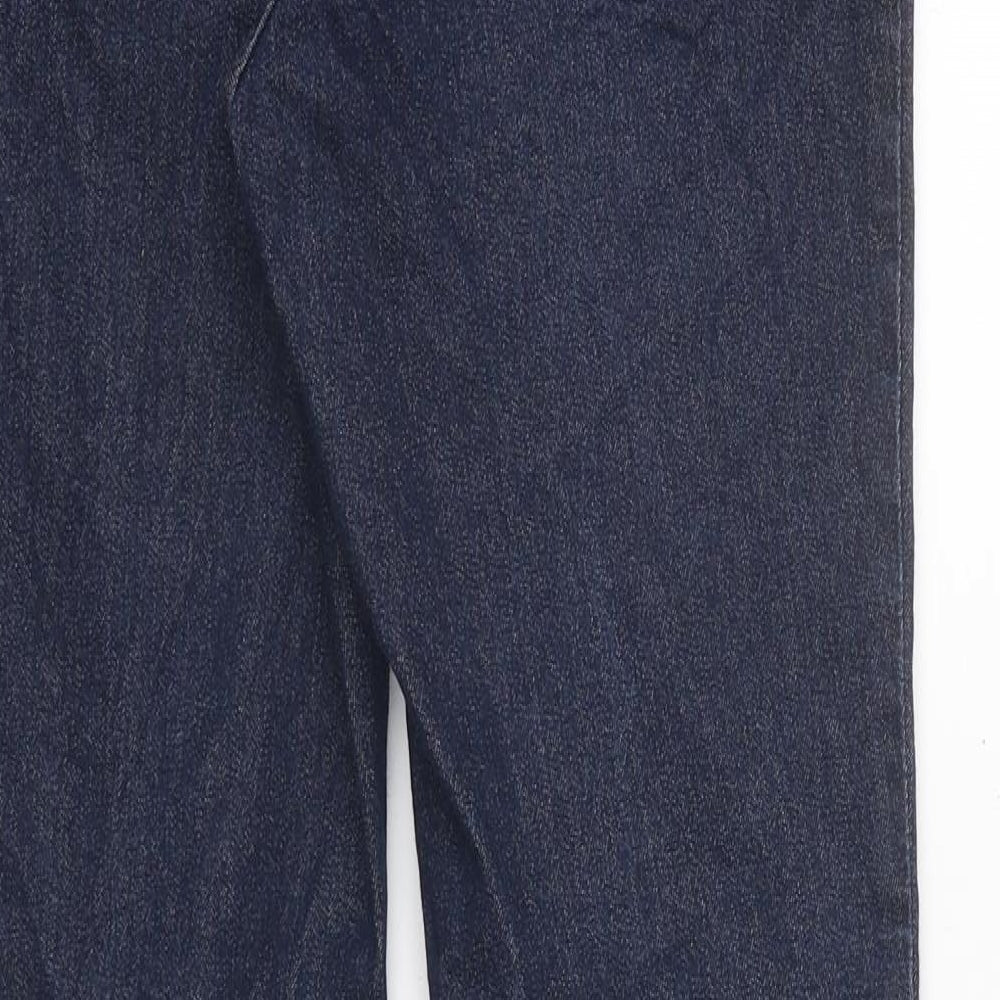 H&M Girls Blue 100% Cotton Skinny Jeans Size 13-14 Years Regular Zip