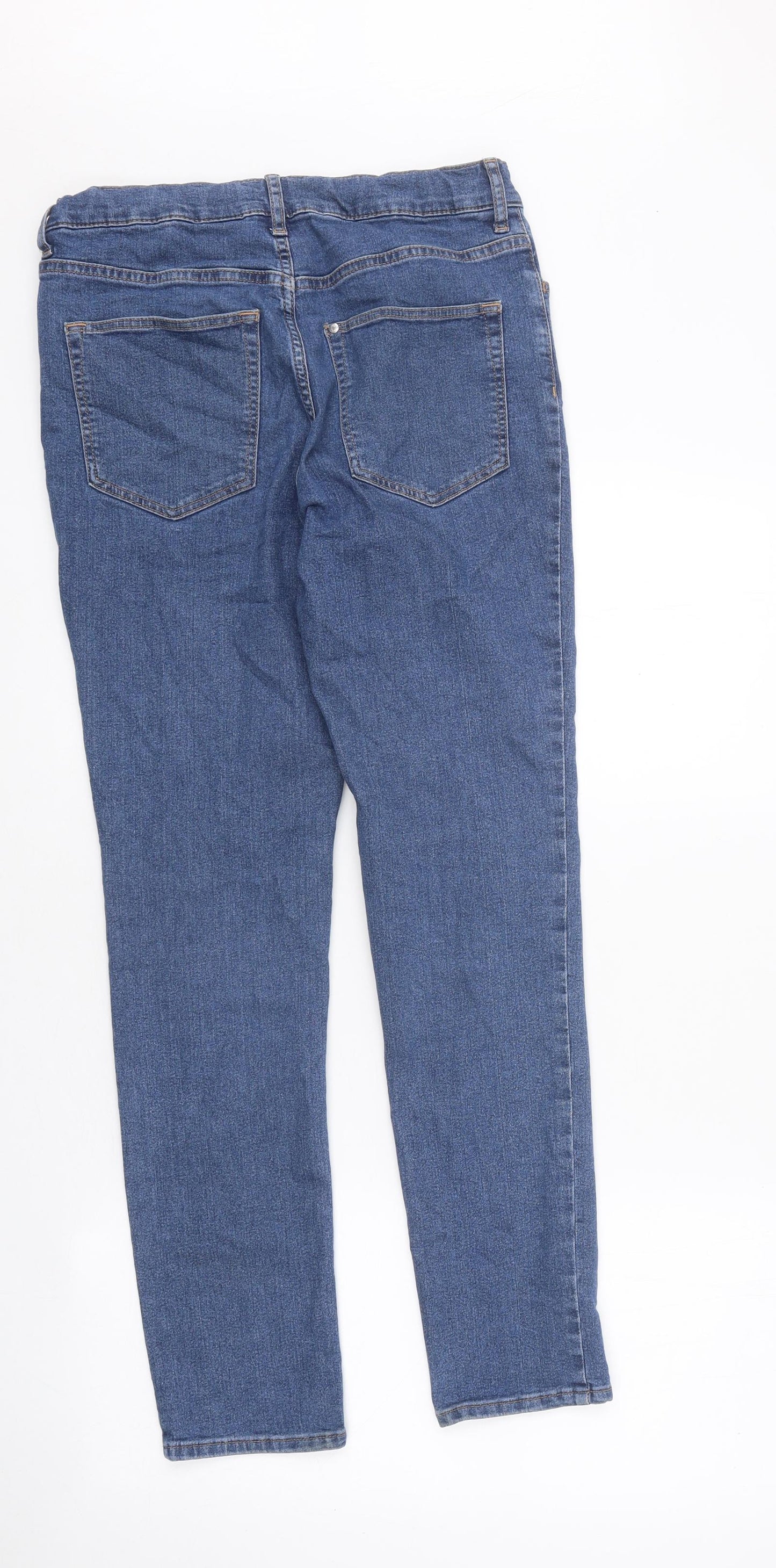 Preworn Girls Blue 100% Cotton Skinny Jeans Size 13-14 Years L30 in Regular Zip