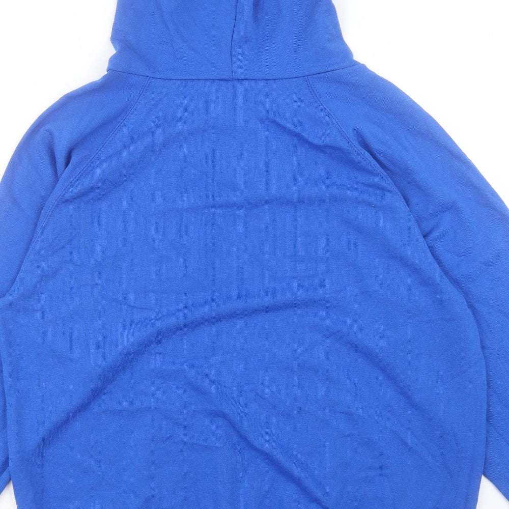 Fruit of the Loom Mens Blue Cotton Pullover Hoodie Size M