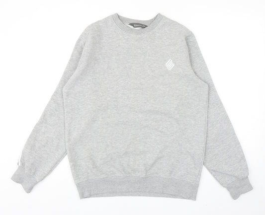 Enzo Mens Grey Cotton Pullover Sweatshirt Size M
