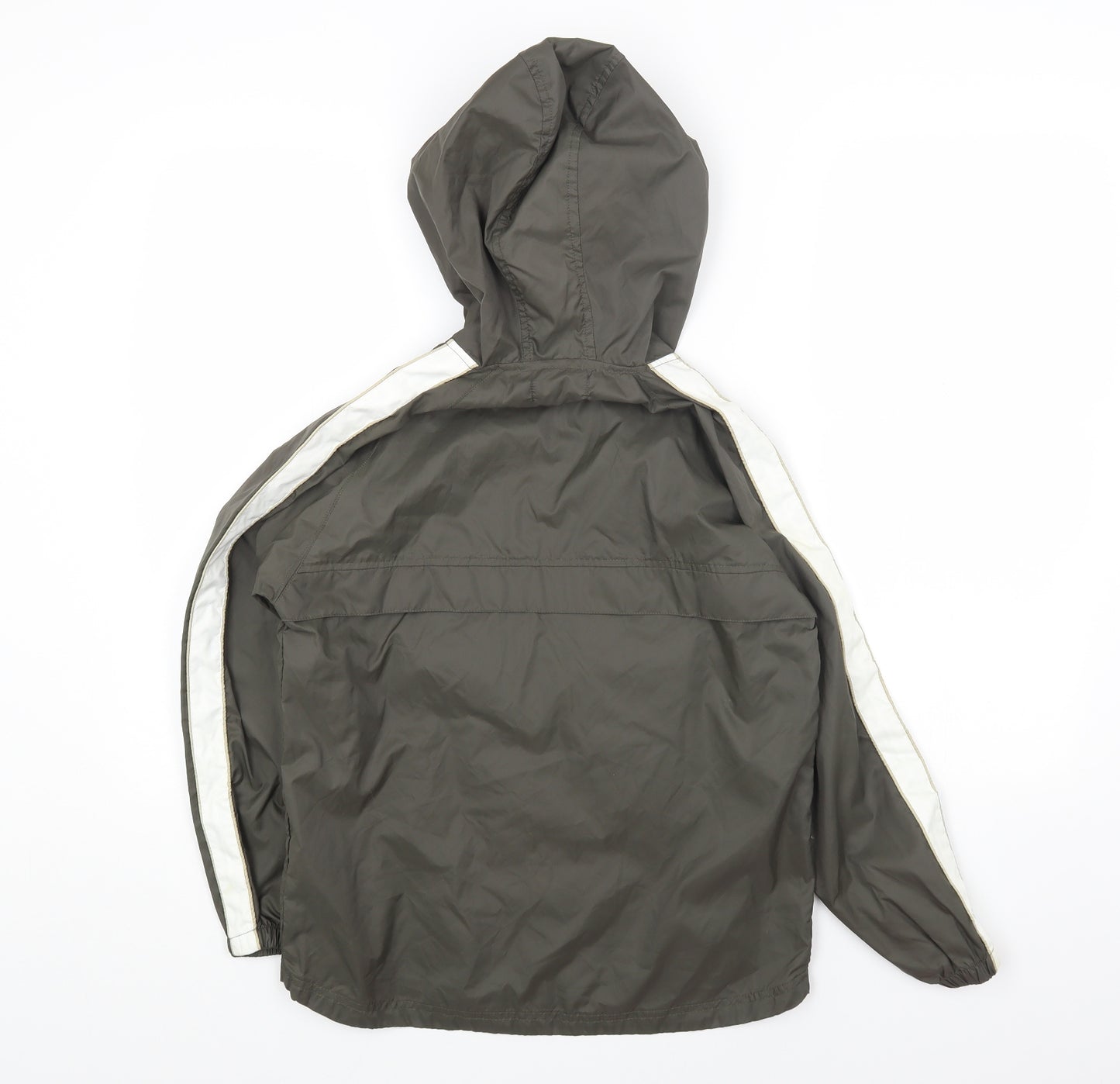 Preworn Boys Green Rain Coat Jacket Size 8-9 Years Zip