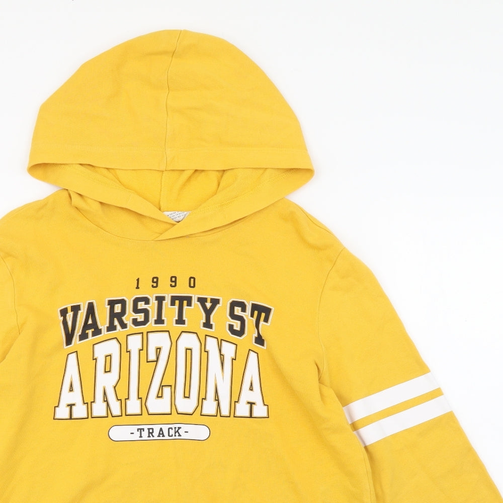 H&M Girls Yellow Cotton Pullover Hoodie Size 13-14 Years Pullover - Varsity St Arizona